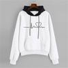Women Fashion Long Sleeve Electrocardiogram Print Hoodie Pullover Top Sweatshirt