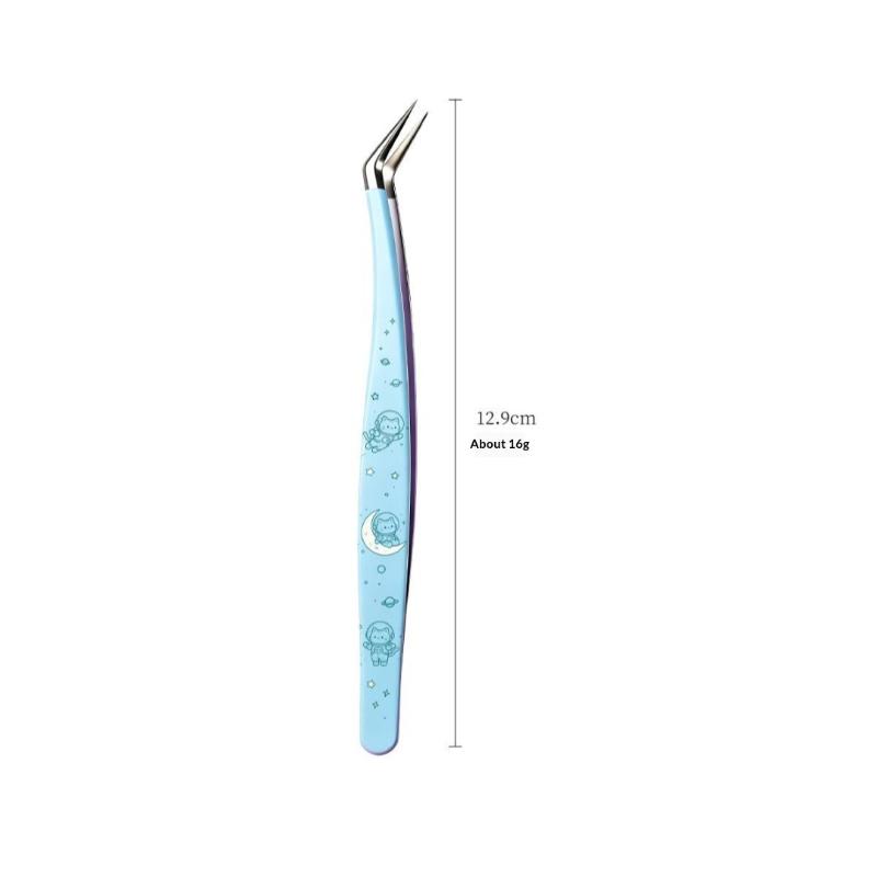 Stainless Steel Curved Tweezers Anti-static High Precision 1Pcs for DIY Sticker Craft Jewelry Repair Handicraft Work