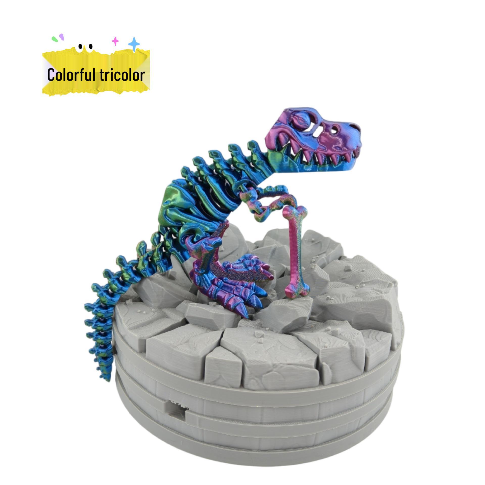 

3D Printed Transformable Tyrannosaurus Rex Skeleton Ornament - Movable and Trendy Gift & Craft Play Item