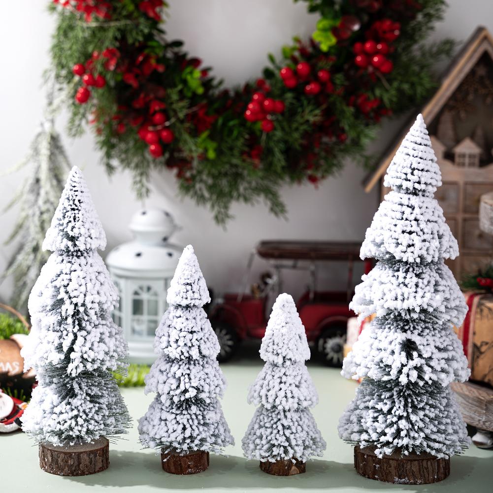 Cedar Tree Ornament Mini Christmas Tree Christmas Holiday Decoration Natural Pine Needle Design PVC Material Construction