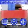 2Pcs Car Headrest Backseat Organizer Multifunctional Hanging Seat Back Phone Organizer with Cup Holder 5-lattice Storage For Car
