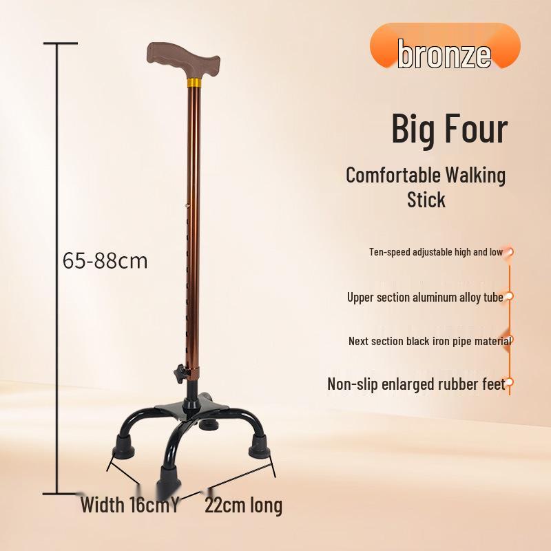 Adjustable Multi-Leg Anti-Slip Cane with LED Light for Seniors