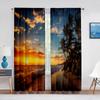 Beach Ocean Tropical Landscape Sheer Voile Curtain Hawaiian Sunset Sea Waves Tulle Curtain for Living Room Bedroom Kitchen Decor