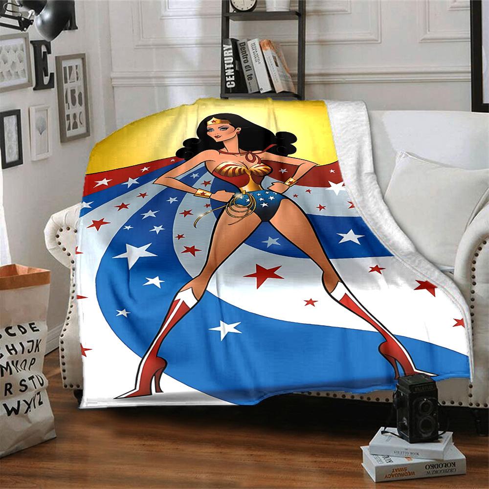 1ks Flanelová deka Wonder Woman Měkká, teplá a útulná na pohovku, postel, do kanceláře a na cesty Všestranný dárek pro každé roční období, Vánoční dárek
