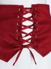 S-3XL Womens Gothic Steanpunk Satiny Skirt Front Eyelets Lace-up High-low Hem Tiered Ruffled Irregular Hem Skirt Waist Belt
