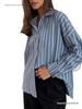 Autumn/Winter Women's Striped Long-sleeve Cardigan Shirt