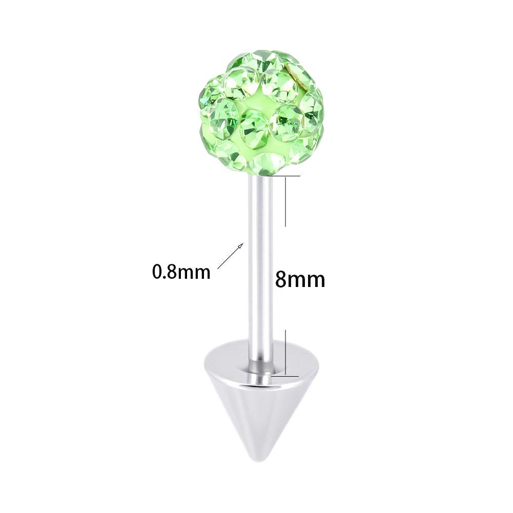 Double-Headed Titanium Steel Ear Spike Cartilage Stud for Upper Helix Piercing