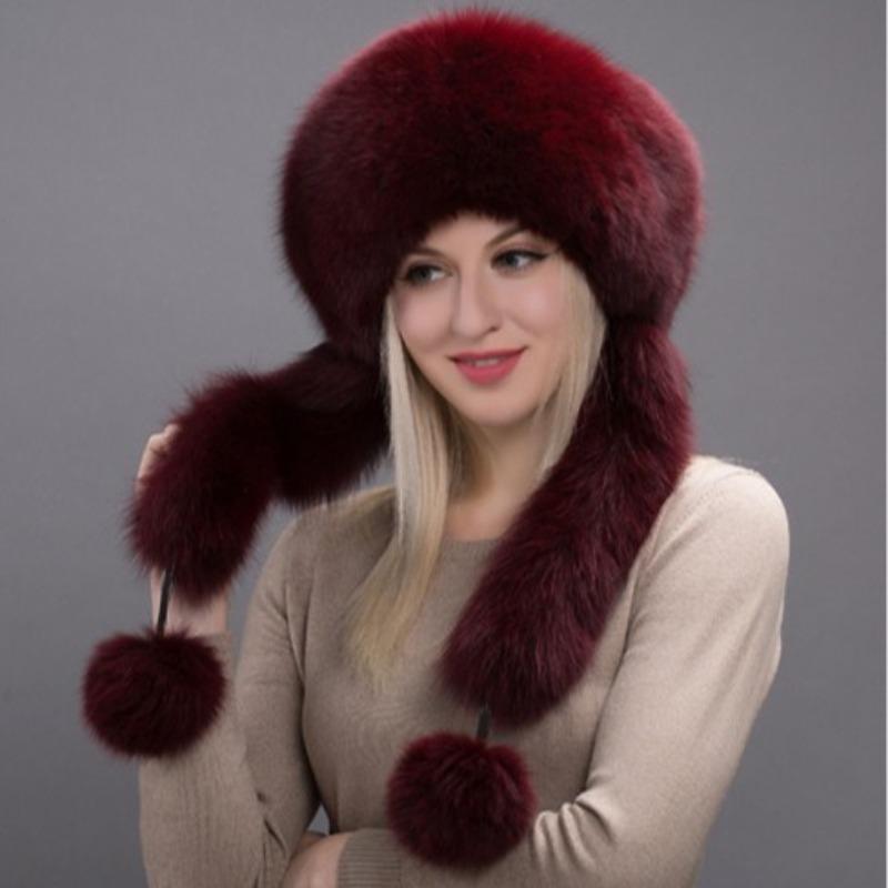 Ny imitasjon revehår dame Lei Feng-lue vinter damepels dame Lei Feng-lue dame vinter fortykket varm fiskerlue vindtett og kuldebestandig