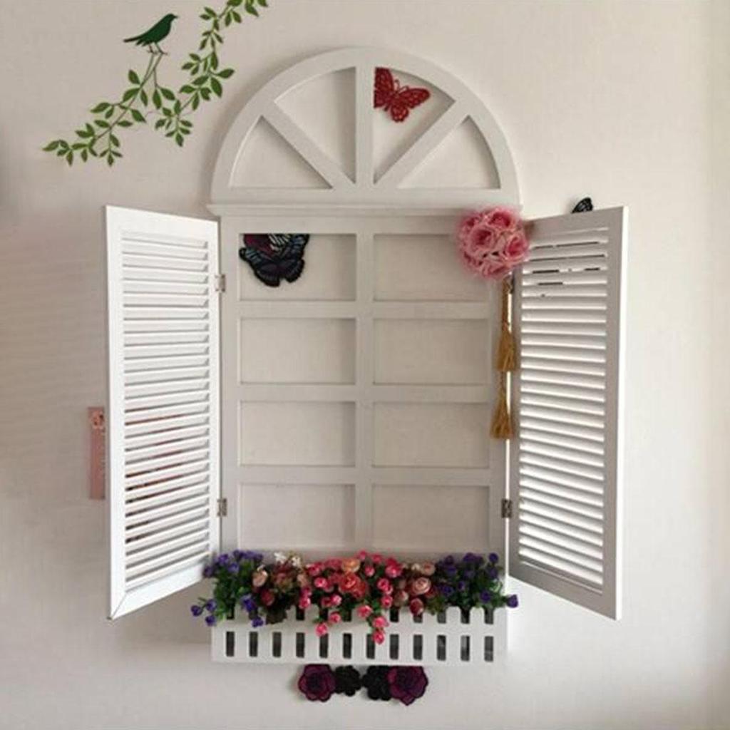 Vintage Rustic Style Window Frames Farmhouse Wall Decoration Hanging Window Frame Home Decor Corridor Living Room Bedroom Art Ornament Picture Frames