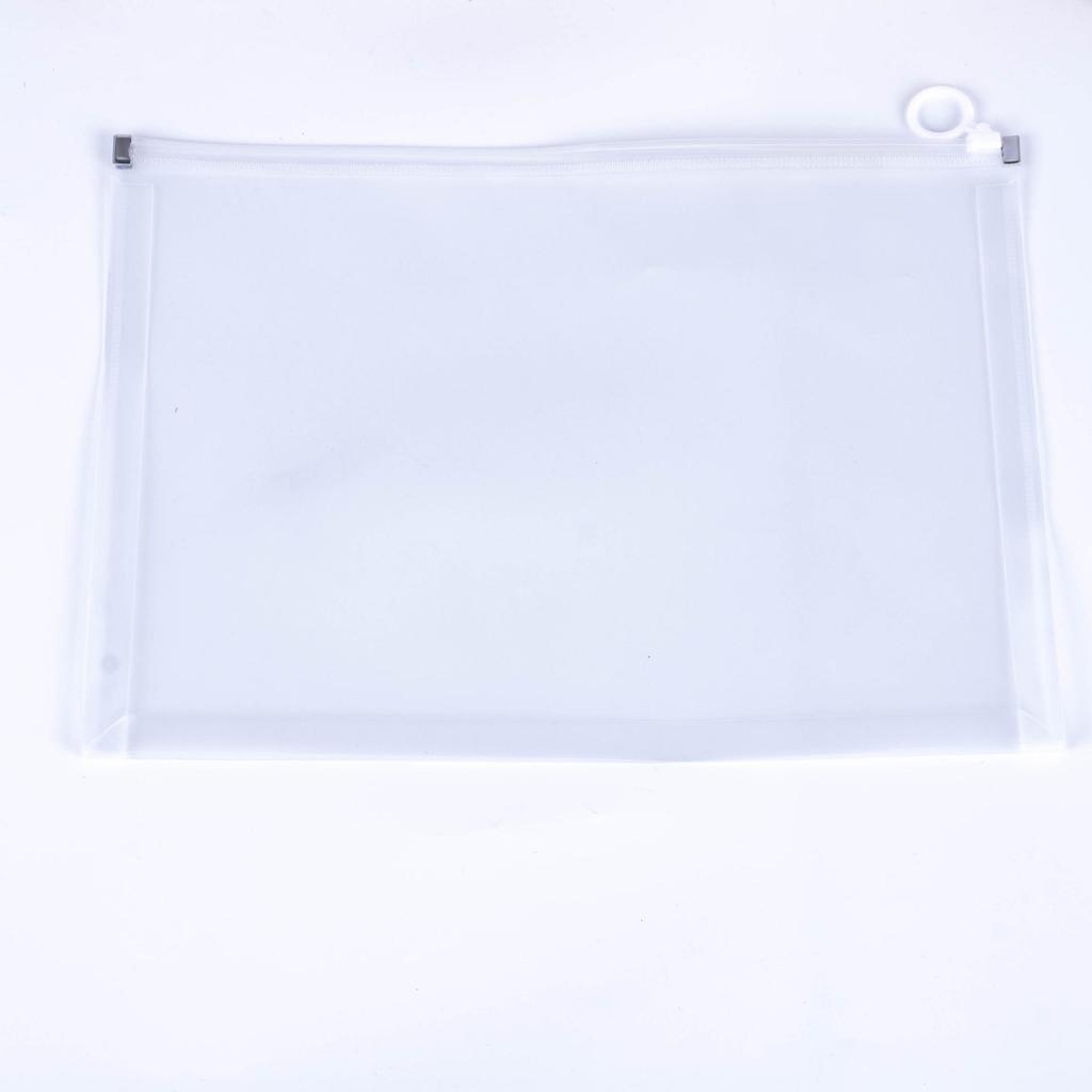 Thickened Waterproof A4 Zipper Document Bag - PP Plastic, Transparent, for Student Papers & Stationery Storage