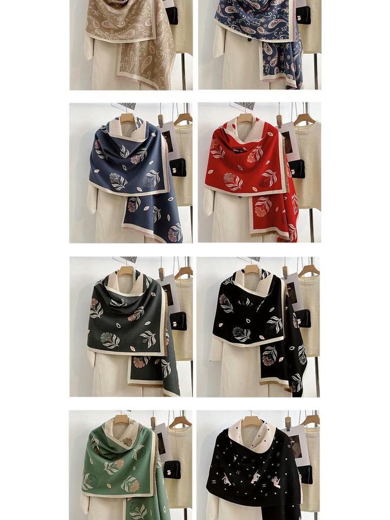 Women's Korean Style Cashew-Patterned Winter Scarf Shawl