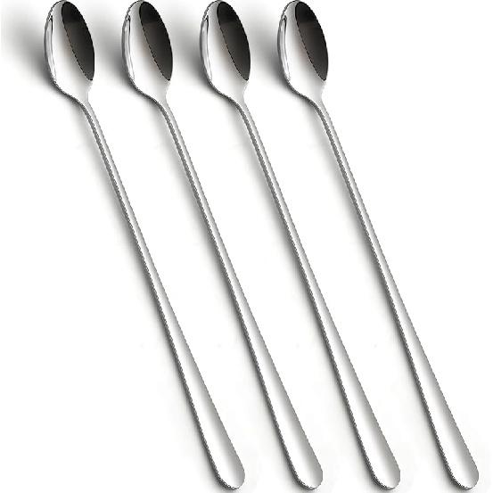Stainless Steel Long Handle Iced Tea Spoons, Stirring Spoon, Ice Cream Spoon, 8.78-Inch/22.M Long Teaspoons for Stirring Coffee, Mixing Cocktail,