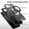 For iPhone 16 Magnetic Case TPU+PC Phone Cover with Rotary Ring Kickstand