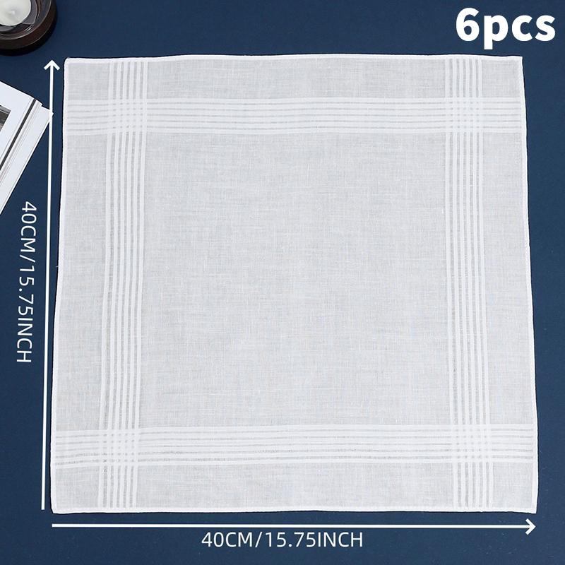 6/12Pcs White Soft Cotton Handkerchief Handkerchief Gentleman Handkerchief Diy Solid Color Handkerchief