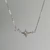 Eight-Pointed Star S925 Sterling Silver Gold-Plated Zircon Pendant Necklace, Women's Light Luxury High-End Niche Design.