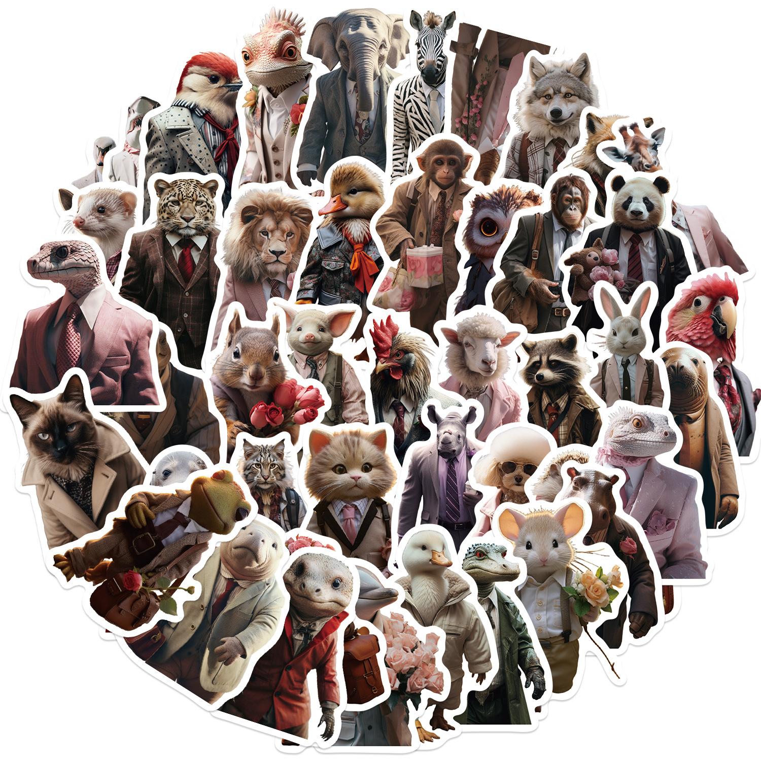 

50 Наклеек Граффити с Животными в Одежде Украсьте Гитарный Блокнот Чемодан DIY Водонепроницаемые Наклейки