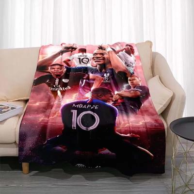 Kylian Mbappé patroon deken modieuze flanel ademende warme sprei bed bed bank deken reis zachte sprei creatief cadeau