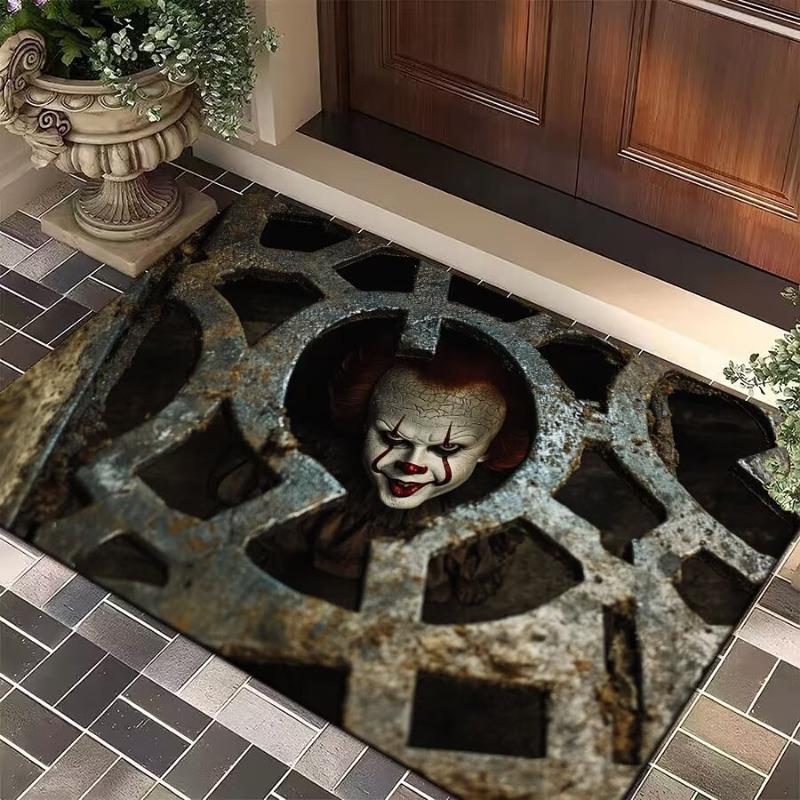 Halloween Děsivý Strašidelný Klaun 3D Iluze Rohožka Protiskluzová Hrůzostrašná Dekorace Vstupní Prahy Snadno Čistitelná Párty Domácí Dekorace