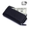 RFID Cowhide Women's Long Wallet Large Capacity Zipper Clutch Anti-theft Brush