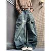 Чоловічі карго штани JYL Американські з багатьма кишенями Bootcut High-Street Широкі Повсякденні Джинсові Штани