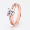 Pan Jia Double Heart Ring: Elegant Heart-Shaped Gift for Girlfriend On Valentine's Day
