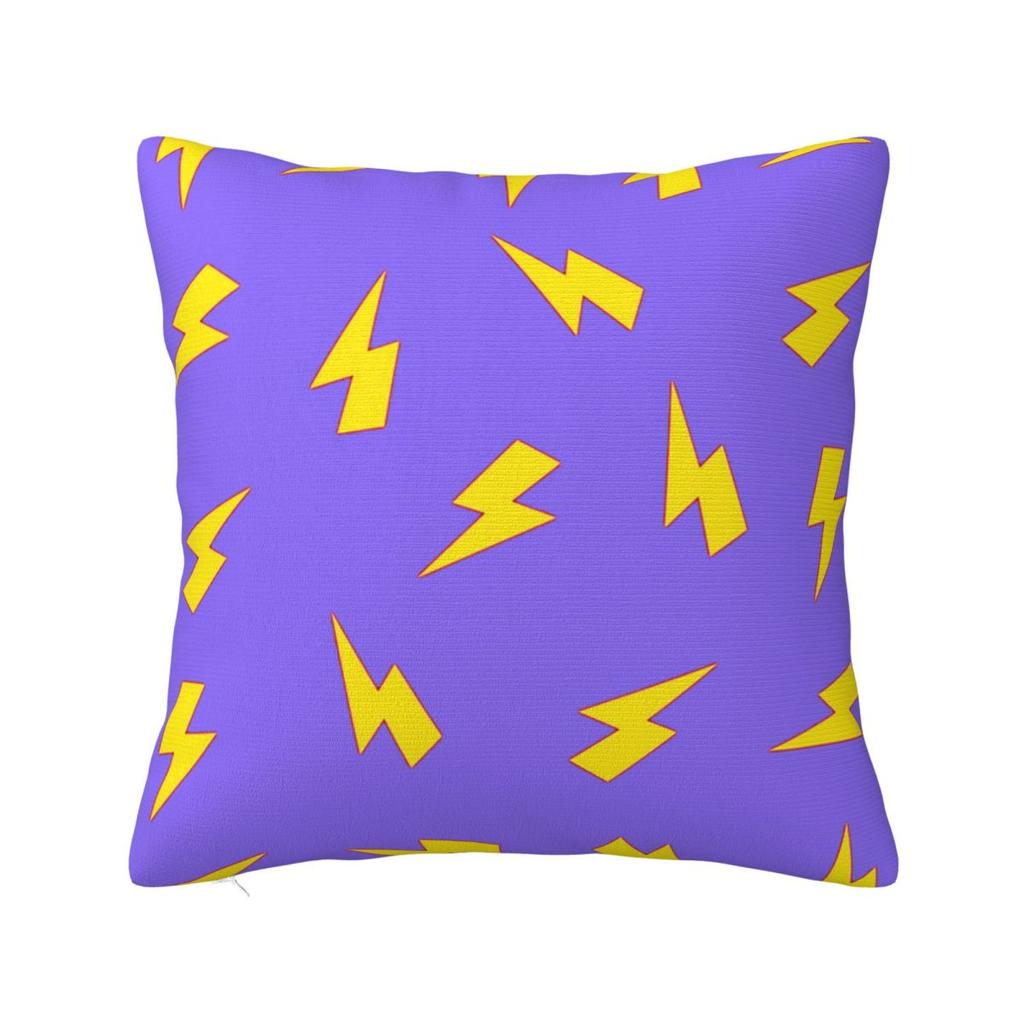 Gelbe Blitze auf rotem Blitzmuster Quadratischer Kissenbezug Kissenbezug Kissenbezug Dekokissenbezug für Zuhause Auto