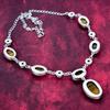 Tiger's Eye & Citrine 925 Solid Sterling Silver Necklace Adjustable, Chain Necklace Handmade Gemstone, Gift For Mom Antique Jewelry