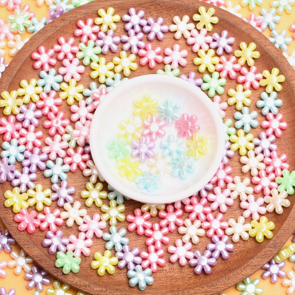 20/30/50PCS Fashion Acylic Bowknots Sunflowers Shells Butterlry Loose Beads For DIY Bracelets Necklace Jewelry Making