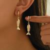 Stylish Fish Earrings Crafted from Premium Copper Unique Ear Rings Accessory Ideal for Ocean Loving Fashion Enthusiasts