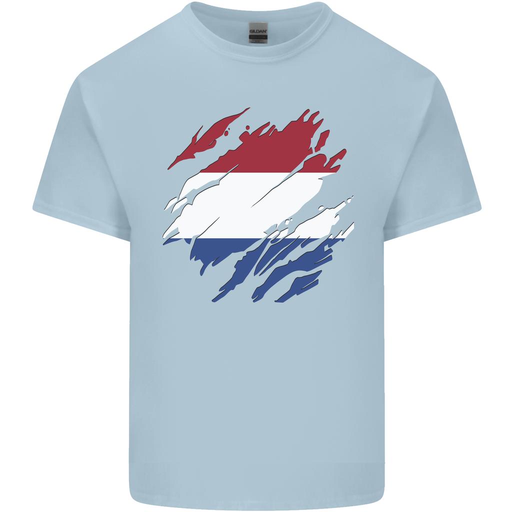 Torn Netherlands Flag Holland Dutch Day Football Unisexs Light Cotton TShirt