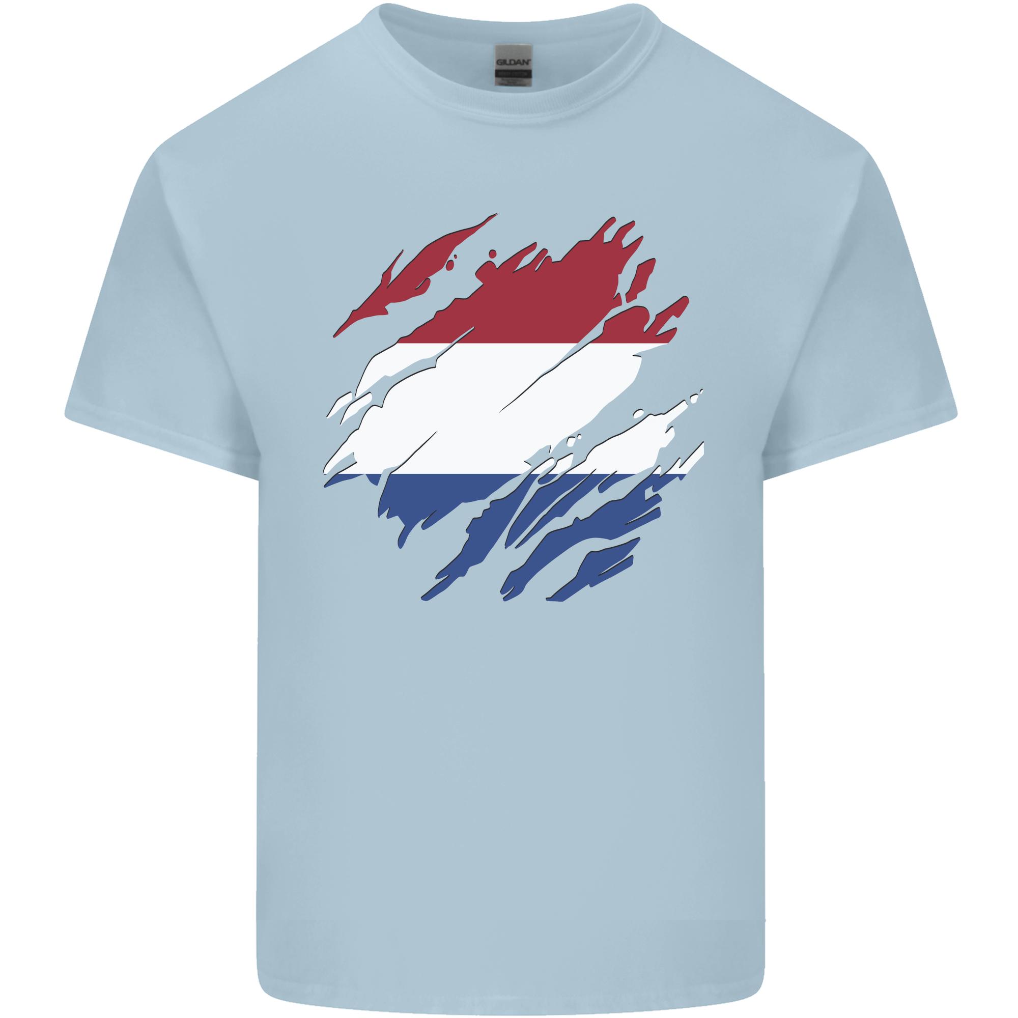 Torn Netherlands Flag Holland Dutch Day Football Unisexs Light Cotton TShirt S