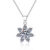 1CT D Color VVS1 Moissanite Snowflake Pendant Necklace Elegant Jewelry GRA Certified S925 Sterling Silver for Women