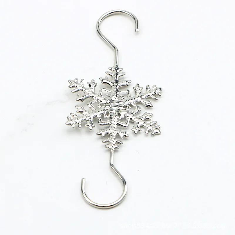 

5 шт. Navidad S-образный рождественский крючок в виде снежинки, украшение из проволоки для елки, подвесной кулон, домашний декор, крючки для чулок для камина