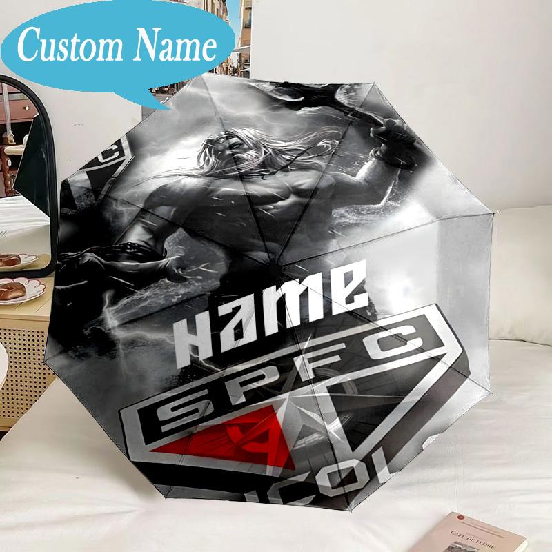 Custom Name Umbrella SPFC Thunder God Umbrella 8-Frame for Travel, Camping, Casual Lightweight Portable, Essential for Family Gifts