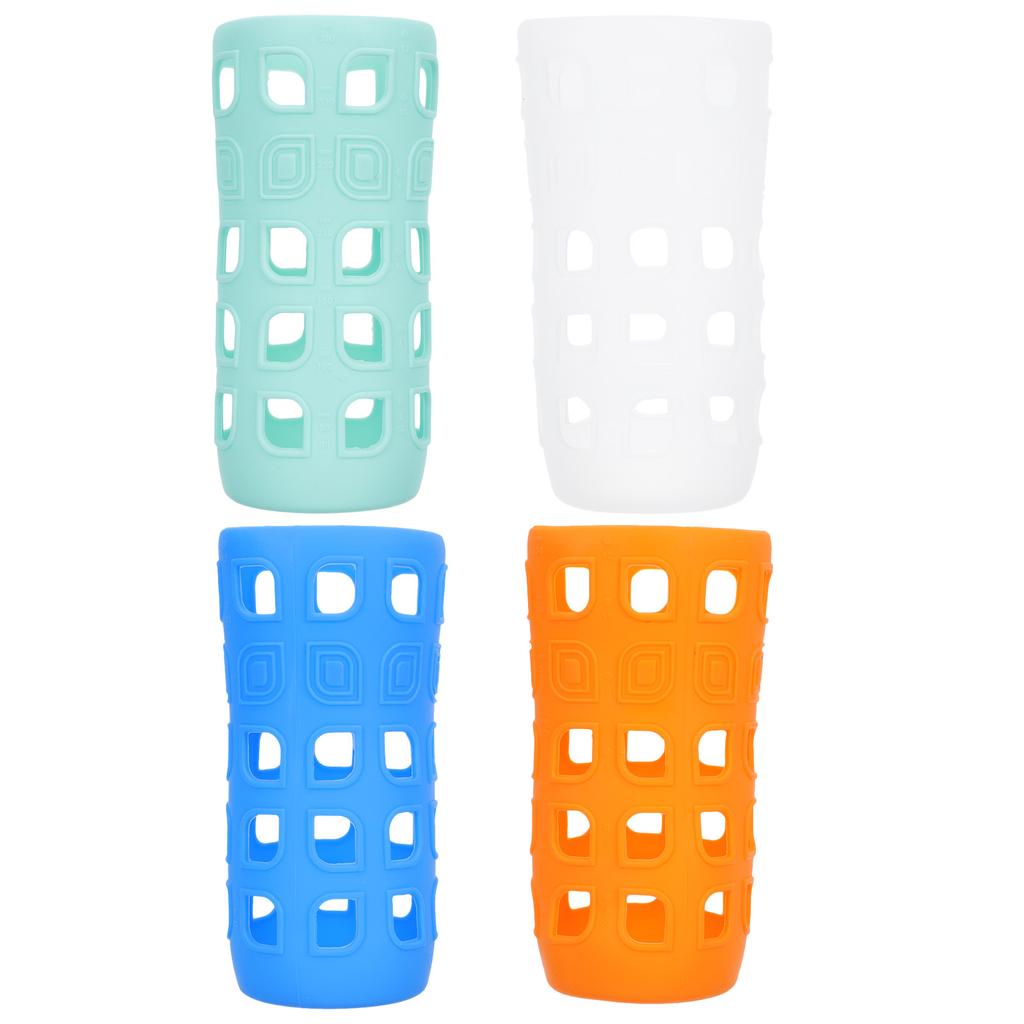 4Pcs Hollowed Bottle Sleeve Silicone Thermal Insulation Cover for Sports Outdoor Use Scald Resistant Lightweight Easy Carry