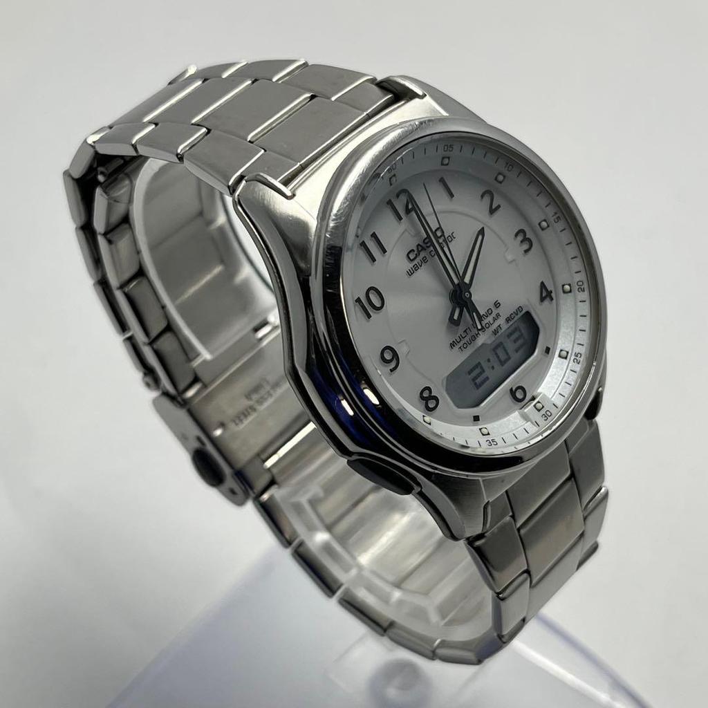 Used Good Condition CASIO Wave Ceptor WVA-M630 Silver Solar Radio