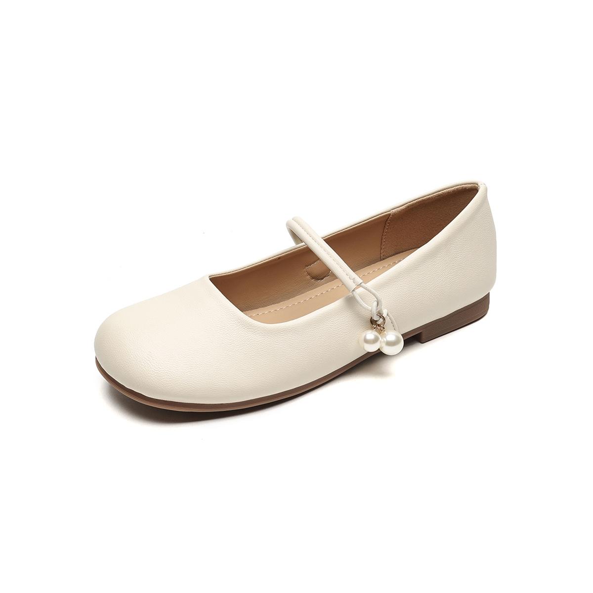 

Туфли Мэри Джейн женские летние с мелким вырезом балетки на плоской подошве женские 43 абрикосовый