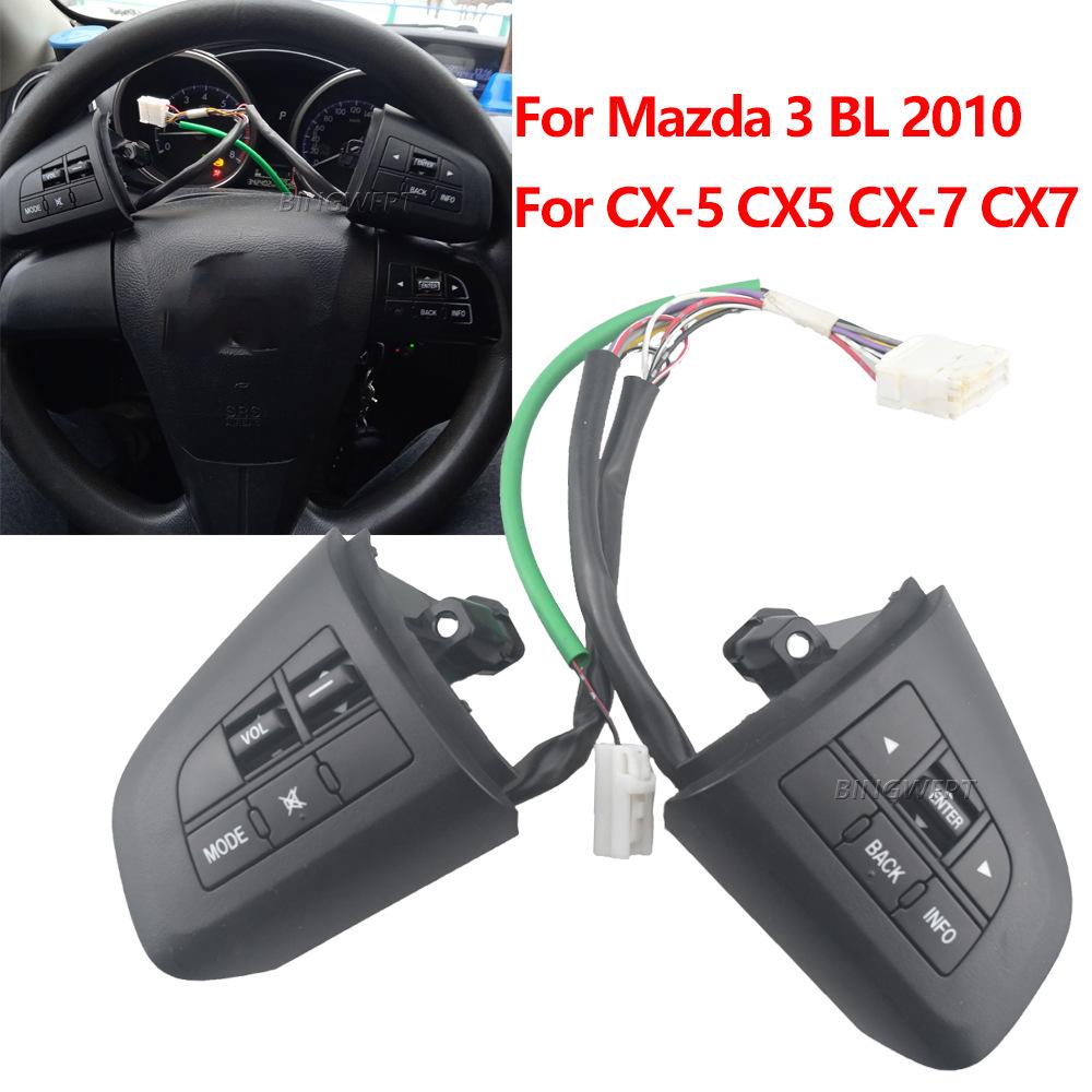 Compatible Multifunction Steering Wheel Audio and Cruise Control Switch for Mazda 3, CX-7, and Axela