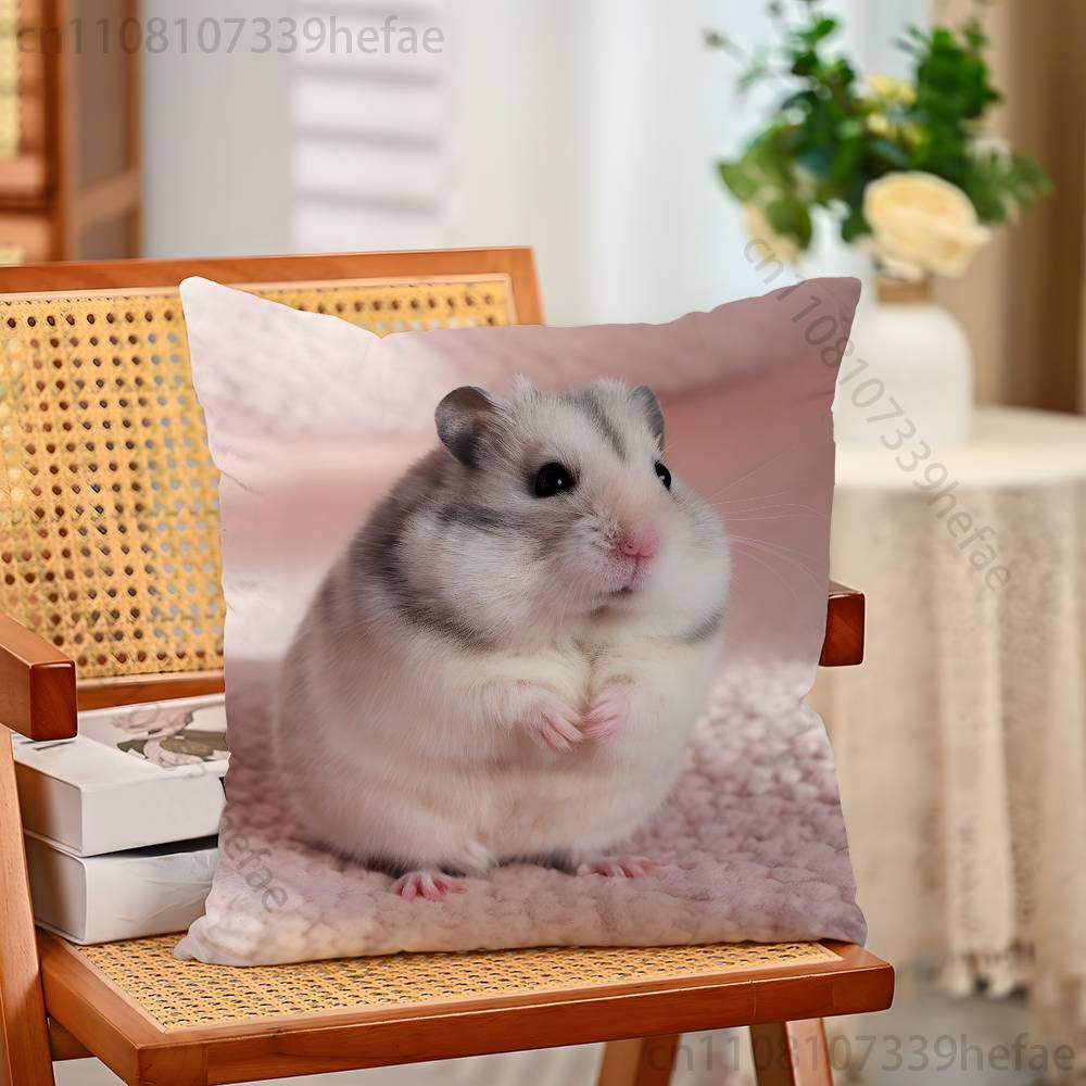 Cute Animal Hamster Throw Pillow Case For Decoration 30cm 50cm 55cm Square Home Pillowcase Case