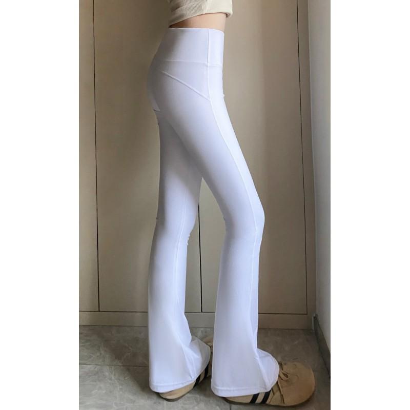 Womens High-Waisted Antibacterial Yoga Flare Leggings Fitness Running Gym Workout Fall Winter