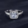 S925 Sterling Silber Fat Square 6*6mm Moissanite Ring Frauen Hochzeit Diamant Ringe Mode GRA zertifiziert Luxus Schmuck