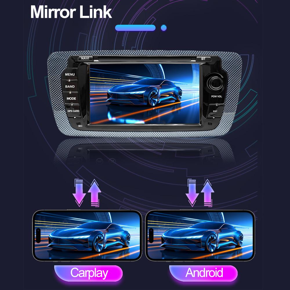 Autoradio Android pentru Seat Ibiza MK4 6j 2009-2013 Carplay Player Multimedia Unitate Principală Autoaudio 2Din Stereo Auto Navigație GPS 2+32GB