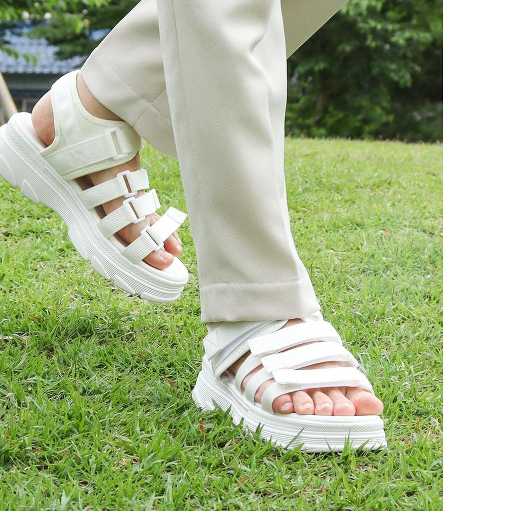 Liberty Doll 4165 Plattform 5cm Borrelås 4 Alle Størrelser 2E Sandaler, Sandaler, Hæl, Unisex, Stropp, Stropper, Hvit, 25.5cm,