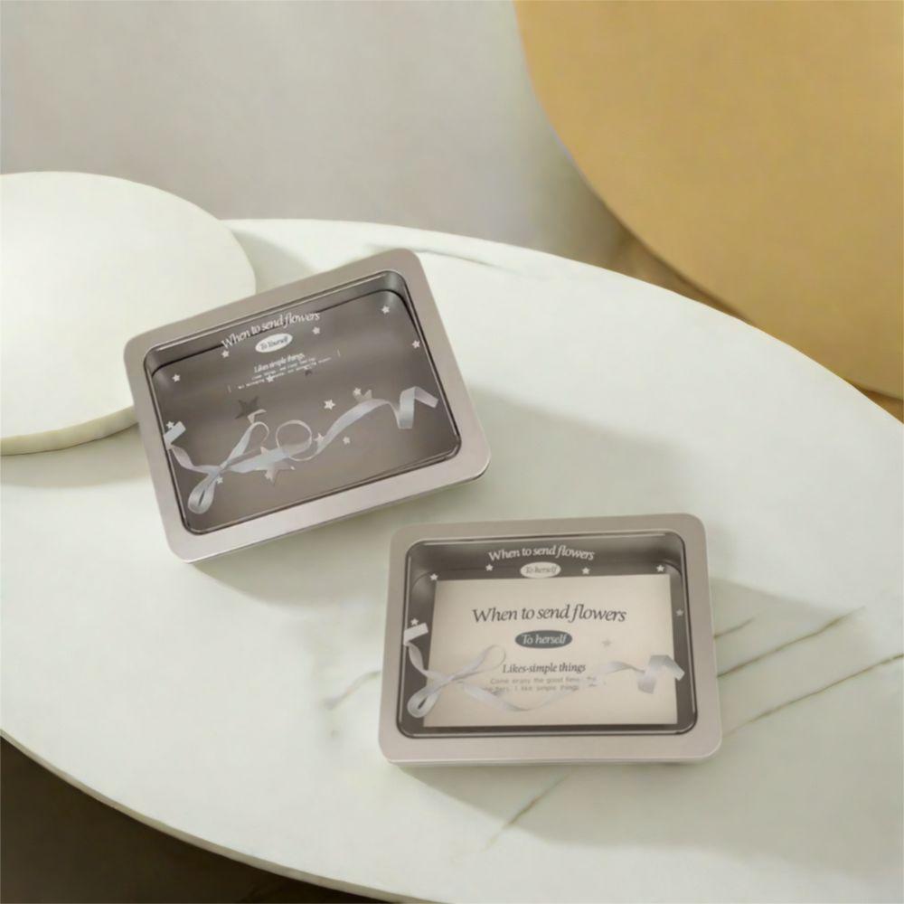 3Pcs Chic Bow Ribbon Korean Lace Desktop Organizer Iron Album Case Container  Cosmetic Container