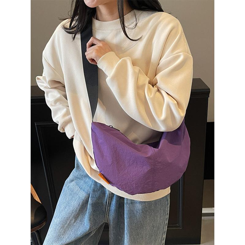 Large Capacity Dumpling Bag All-match Solid Color Bag Women's Simple and Fashiable Shoulder Bag Women's Bag Messenger Bag