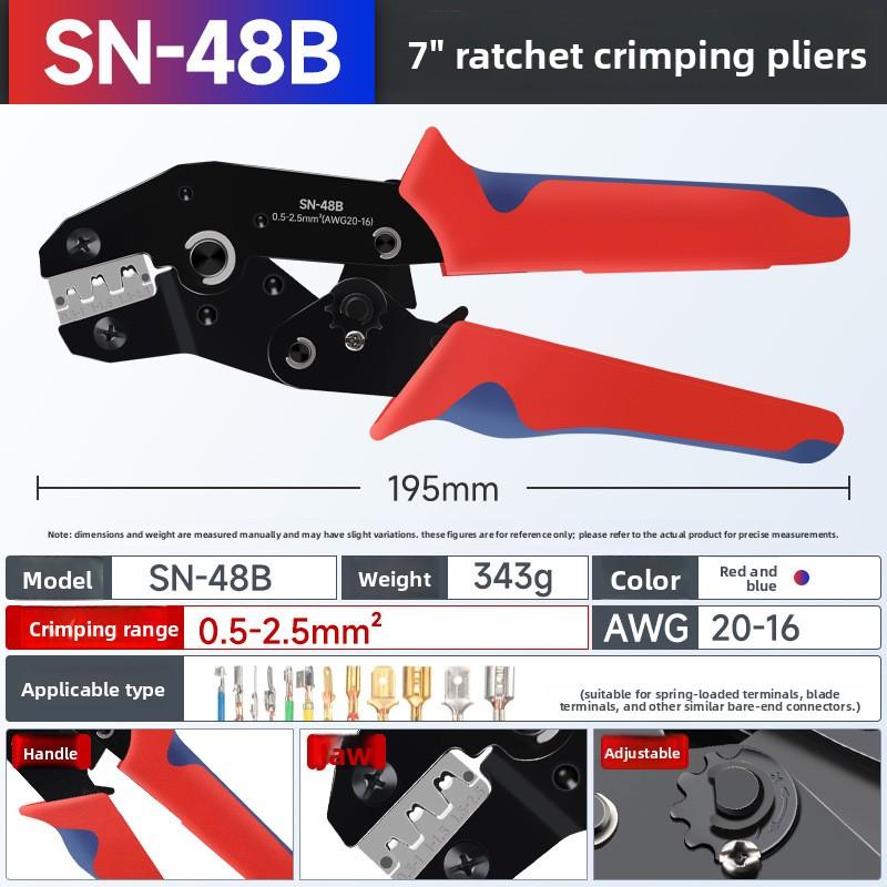 Premium Steel Ratchet Wire Crimping Tool Open Barrel Terminal Connectors Electrical Crimping Tool with Wire Crimper