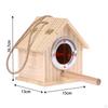 Decorative Wooden Bird House Nest with Pole Breeding Box Hanging for Outdoor Garden Finch