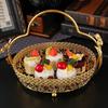With Handle Metal Fruit Tray Metal Food Display Basket Fruit Serving Basket  Kitchen Countertop