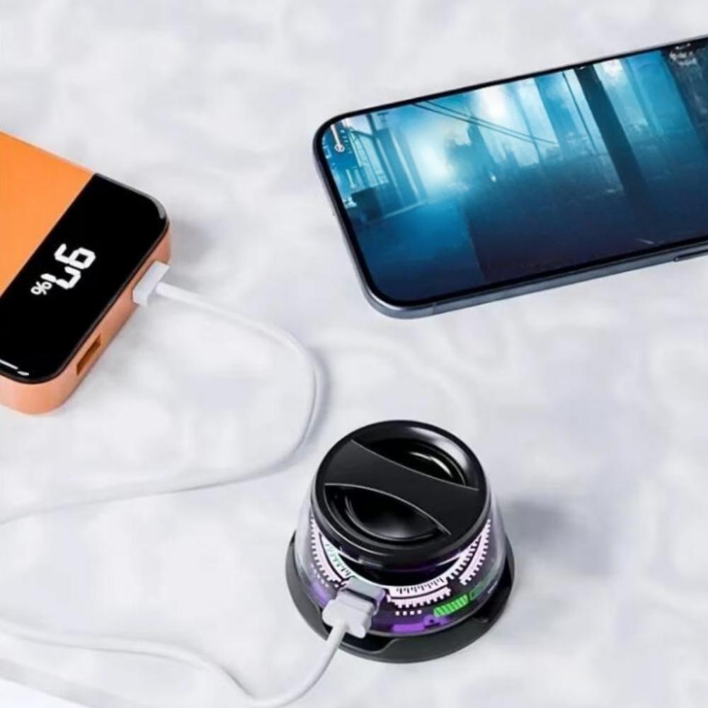 Portable Bluetooth Speaker - Bluetooth 5.3+RGB Ambient Light Long Battery Life & Magnetic Phone Stand for Outdoor/Home