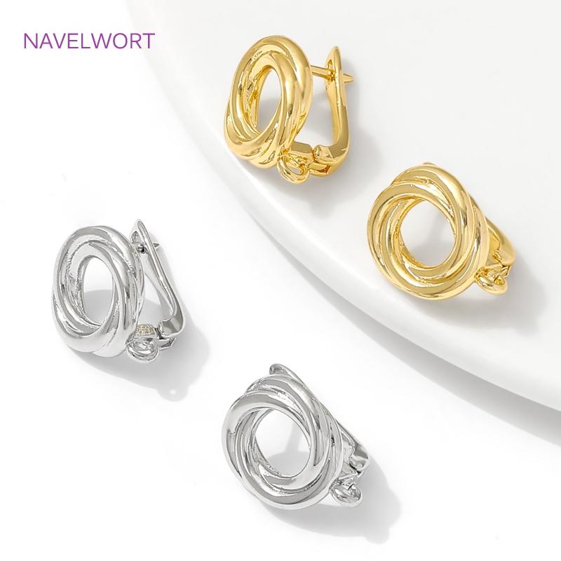 18K Gold Plated Earwires Earring Hooks For Jewelry Making,Brass Earring Fixtures,Fasteners For Earrings,DIY Earring Accessories